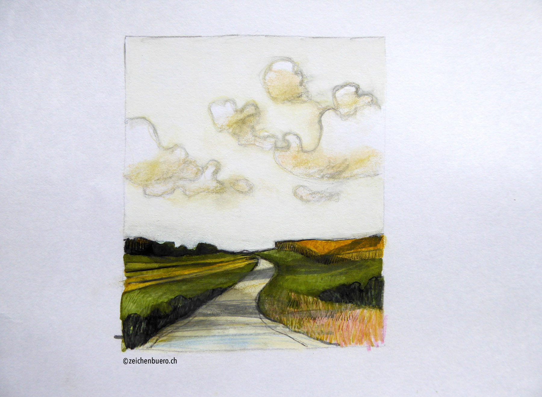 Weg durch Licht und Schatten