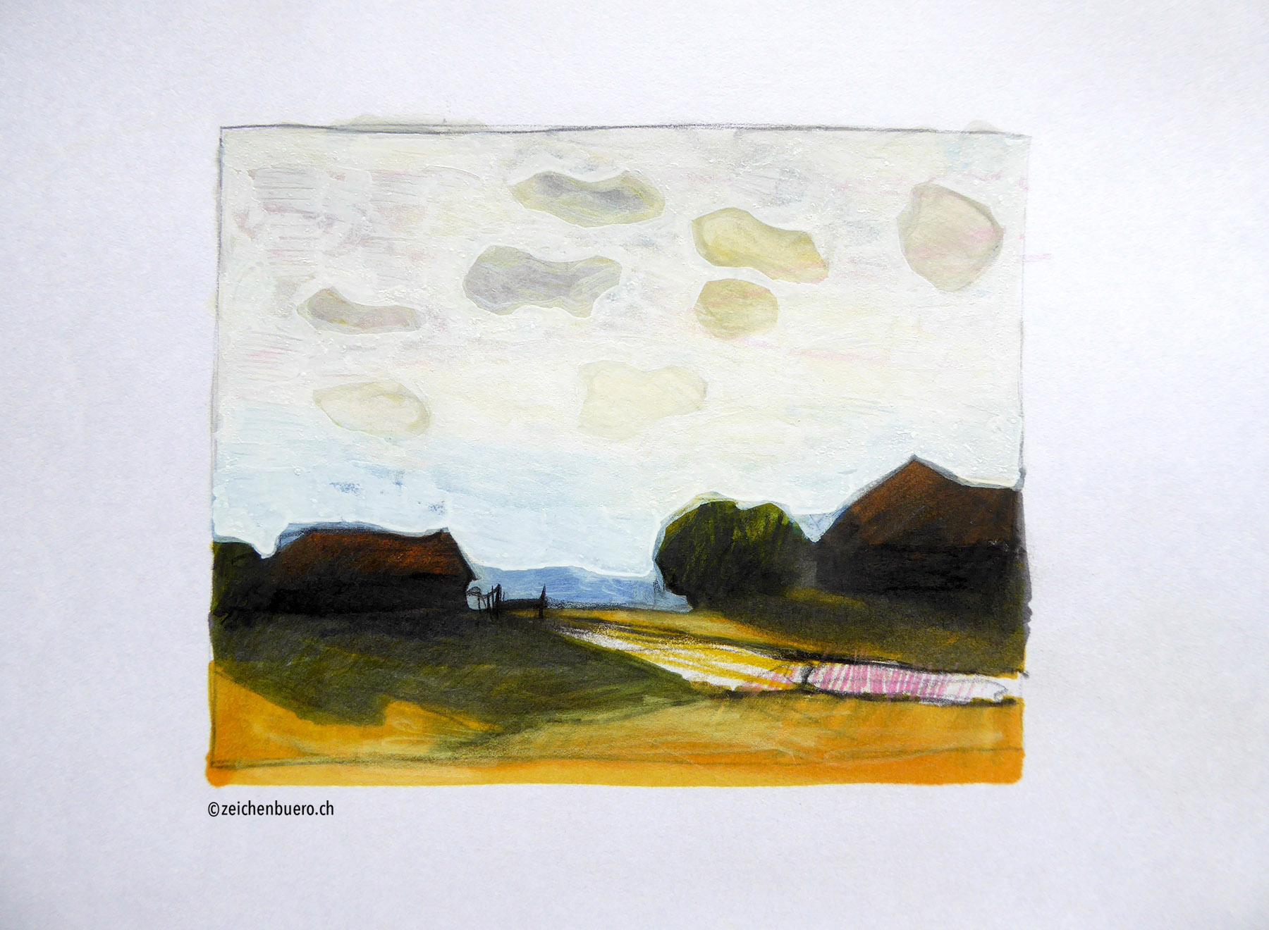 Landschaft im Abendlicht